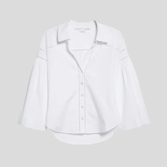 👚NWT VERONICA BEARD Glenda Stretch Cotton Shirt🔥🌟✨Color: White Size: 8 - Picture 1 of 7